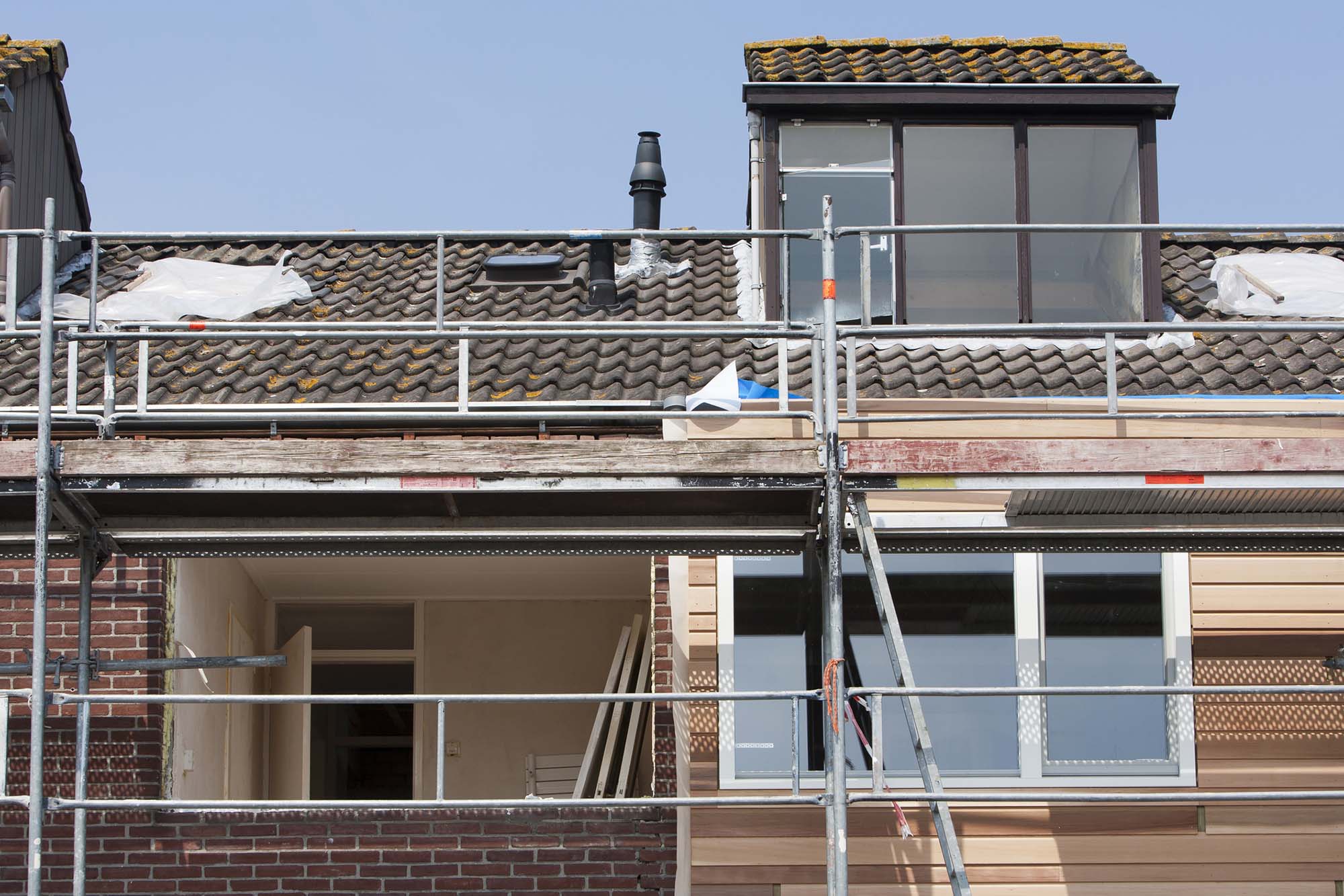 New modern house building home. Roof construction in Birstall